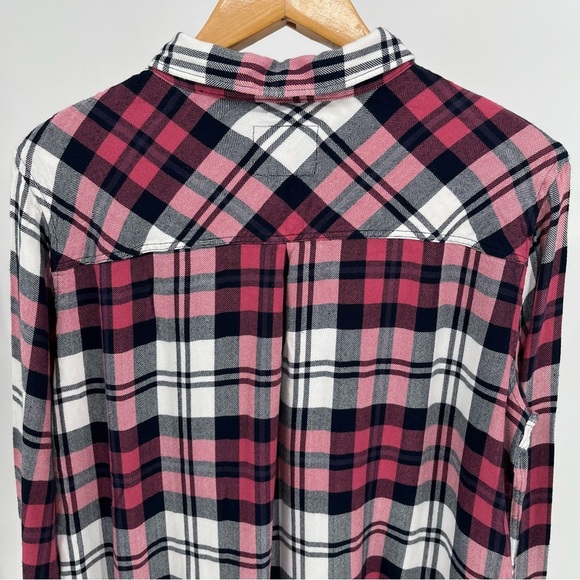 Rails Womens Hunter Plaid Shirt Size XXL Button Down Mulberry White Indigo - Picture 9 of 12